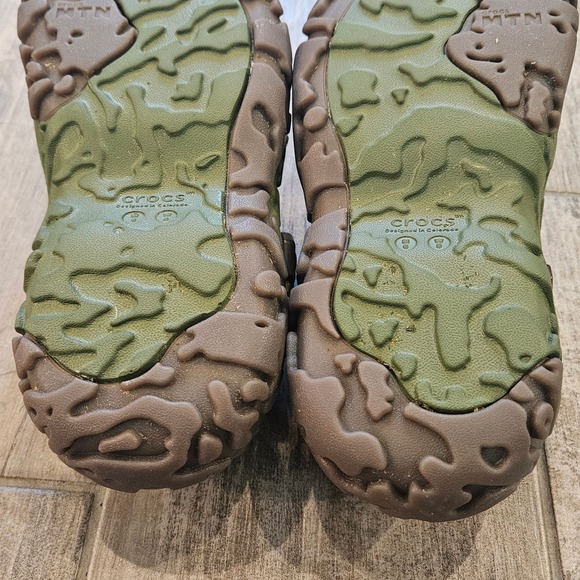 Crocs All Terrain Atlas Clogs Army Green Espresso Womens Size 8 MTN Trail Rugged - Picture 8 of 11